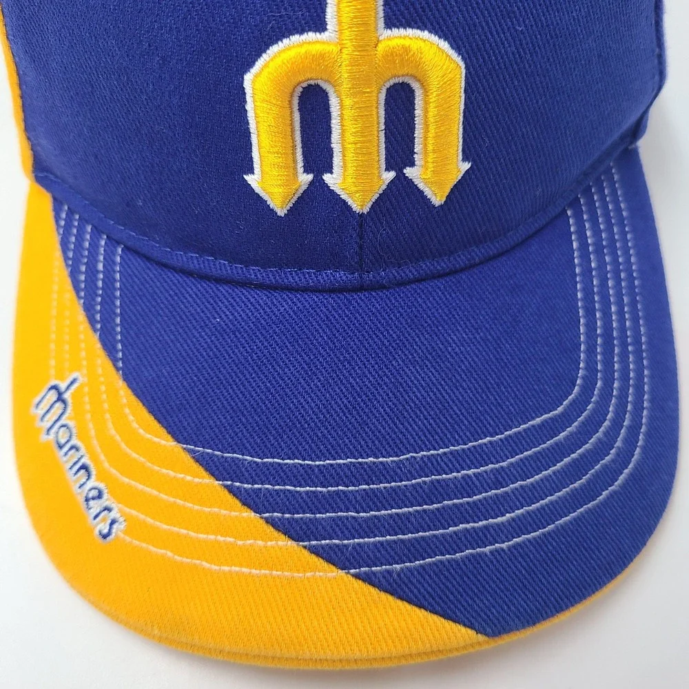 Kids Seattle Mariners Hat Adjustable 47 Brand Blue Yellow Cooperstown Trident